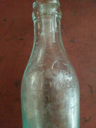 Antique Pre 1916 Straight Side COCA - COLA Embossed Soda Bottle Washington DC 2