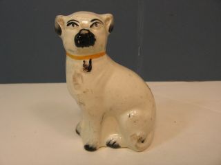 Antique Staffordshire Rare Bull Terrier Miniature Figurine
