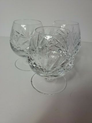 7 Pc Heavy Cut Crystal Goblet Stemware Wine Glass Goblet Etched Mini 4 " 1794