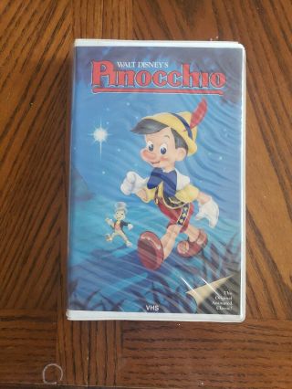 Vintage Rare Pinocchio Disney Classic Black Diamond Vhs,  239v Clamshell