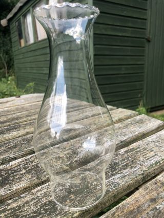 Vintage Oil Lamp Replacement Glass With Ruffled Edge
