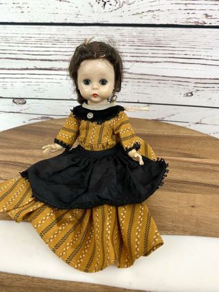 Vintage Madame Alexander - Kin Slw 8 " Little Women Marme In Gold Dress Black Apr