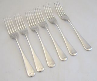 A Vintage Set Of 6 Silver Plated Dessert Forks - Old English Pattern - Turner