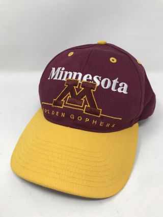 Vintage Minnesota Golden Gophers Snapback Hat Cap Deadstock Rare 90s Maroon Gold