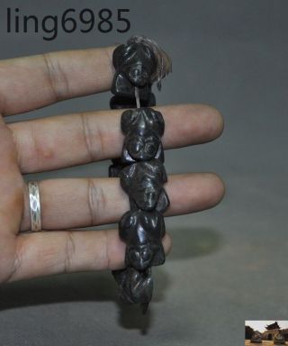 Rare Hongshan Culture Meteorite Iron Carved Frog Toad Bufo Amulet Bracelets