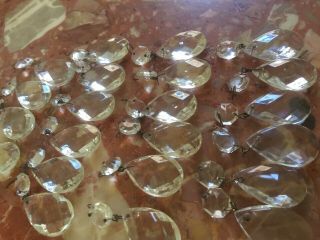 22 Antique/vintage Chandelier 2 Tear Drop Clear Glass Crystal Prisms