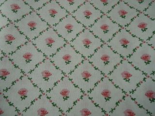 Vintage Laura Ashley Fabric " Kate " Pink Roses 3 Yds Rare