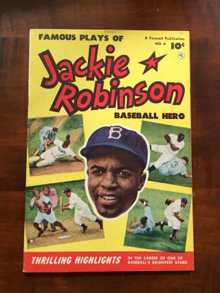 Jackie Robinson 6 Baseball Hero Famous Plays - Fawcett Comic Book 1952 Rare