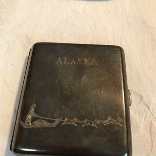 Very Rare Collectible Sterling Silver 950 Cigarette Case Holder - Alaska Images.