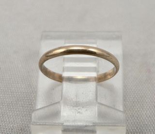 Antique Victorian Edwardian 10k Gold Baby Ring Plain And Simple Band 0.  3g Size 1