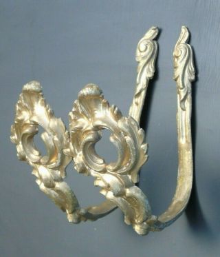 Vintage French Tieback Hooks Gilt Bronze Ormolu Chic Open Louis Xv Style 1pr