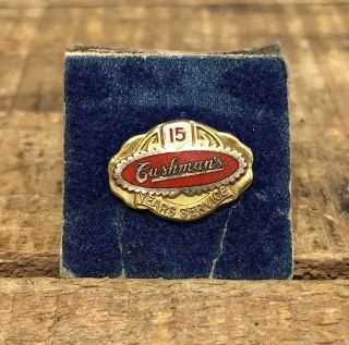 Rare Vintage Cushman’s Bakery Portland Me 15 Years Service Advertising Gold Pin