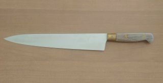 Rare Antique Joseph Rodgers 10 " Butcher Knife Sheffield England Wood Handle L@@k
