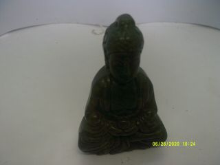 Vintage Dark Green Jade Buddha
