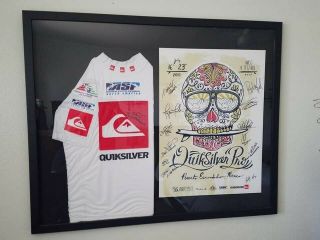 Rare 2010 Quiksilver Pro Signed Surfing Contest Print / Poster & Rash Guard