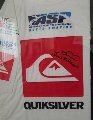 Rare 2010 Quiksilver Pro signed surfing contest print / poster & Rash guard 3