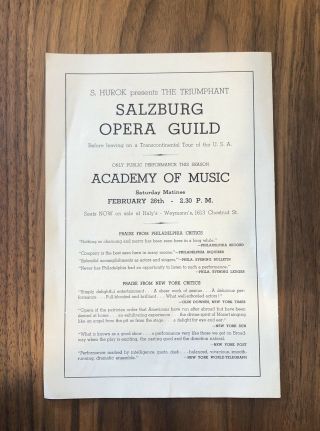 Rare Salzburg Opera Guild - Symphony - Ad Print - Vintage