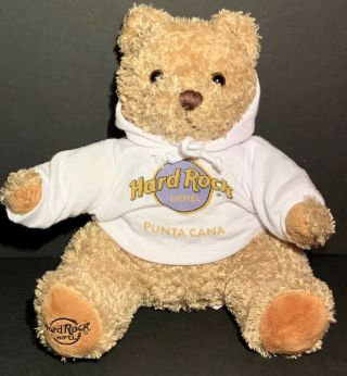 Hard Rock Hotel Punta Cana Teddy Bear Plush Stuffed Animal In Hoodie Soft Rare