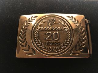 Vintage Boeing 1/10 10k Gold Fill 20 Year Service Award Belt Buckle Scares/rare