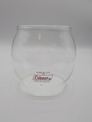 Vintage Coleman Pyrex Red Letter Glass Shade Globe 200 201