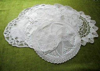 Vintage Table Centers White Hand Crochet/lace - Col.  7