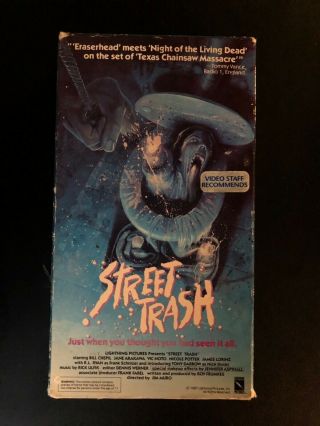 Street Trash Vhs Lightning Video Rare Oop Htf Gore Horror Splatter 1987