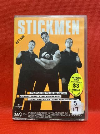 Stickmen - Dark Underbelly Pub Pool Zealand Drama Comedy Rare R4 Dvd