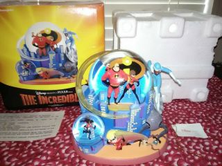 Rare Disney The Incredibles Snow Globe Light Up With Box