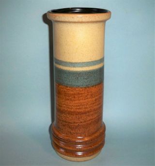 Tall Signed Vintage Mid Century Modern Lapid Israel Ringed Pottery Vase
