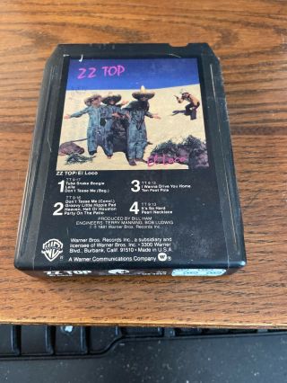 Zz Top El Loco 8 Track Wb M8 3593 1981 Rare