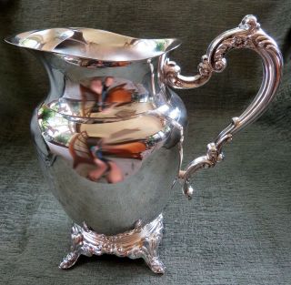 Du Maurier Oneida Silver Plate Water Pitcher Ice Lip Guard Vintage Quality