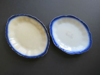 Antique Flow Blue Platters Plates Set H R Wyllie Limoges China 11 " Rustic Cobalt