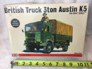 Wwii British Army Truck 3 Ton Austin K5 Bandai 1:48 Scale Model Kit Rare