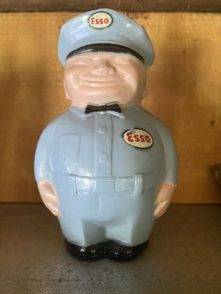 Early Vintage Esso Man Coin Bank Advertising Figure Gas Oil Rare