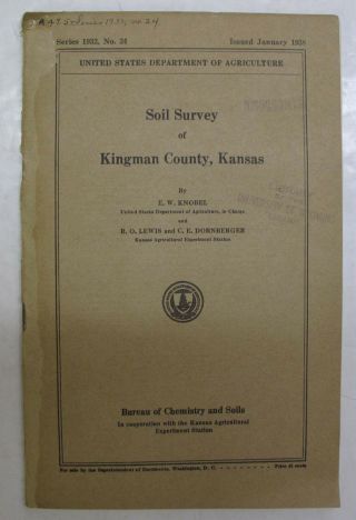 Folded Color Soil Survey Map Kingman County,  Kansas Cunningham Nashville Norwich