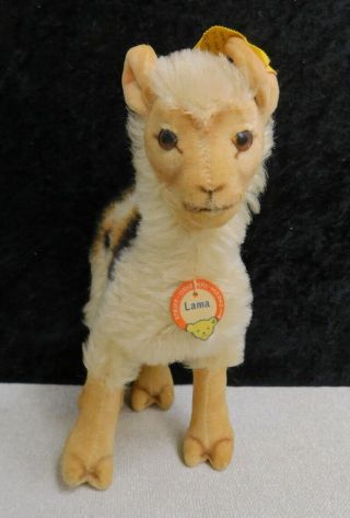 Rare 1950s Vintage Steiff Lama Llama Plush Toy W Id Tag