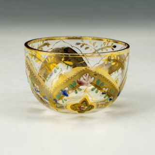 Antique Venetian Murano Gilded Garland Decorated Bowl - Lovely