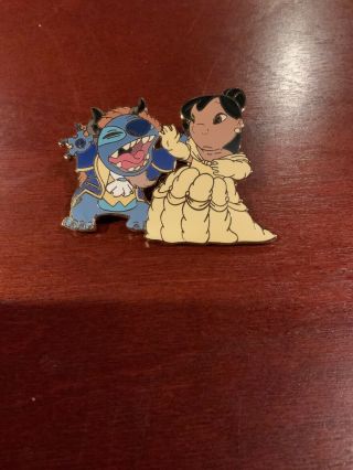 Disney Lilo & Stitch As Belle & Beast Le 1000 Disney Pin Rare