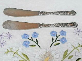 Two Swedish Amsterdam Pattern Nickle Silver Butter Knives By Nils Johan