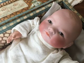 Rare Antique Bye - Lo Baby Copr By Grace S.  Putnam Doll Brown Eyes 20’s
