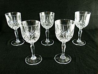 Rare Antique Baccarat Flawless Crystal 5 X Wine Goblet W/ Palmettes Pattern