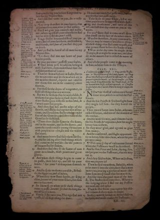 1560 Geneva Bible Leaf Rare 1st Edition Luke 21:13 - 22:55 The Last Supper.