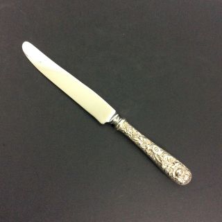 S Kirk & Son Repousse French Hollow Knife Sterling Silver No Monogram Vtg