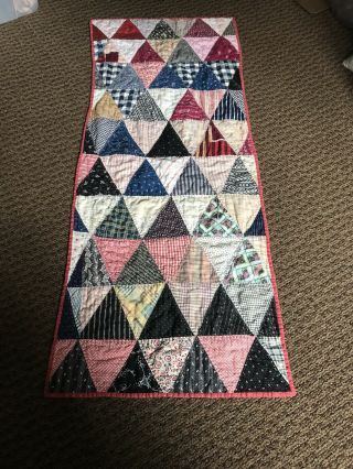Antique Pyramid Quilt Piece - Late 1800’s Fabrics Table Runner