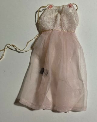 1967 - 68 Barbie Doll 1694 Pink Moonbeams - Soft Pink Tricot Nightgown
