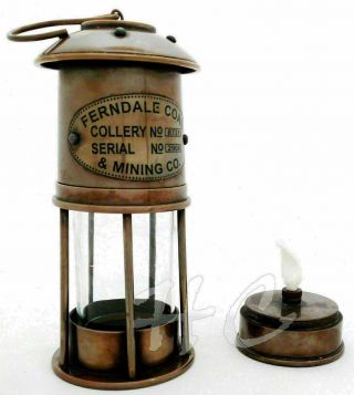 Vintage Brass Minors Oil Lamp Antique Maritime Ship Lantern Nautical Boat Light
