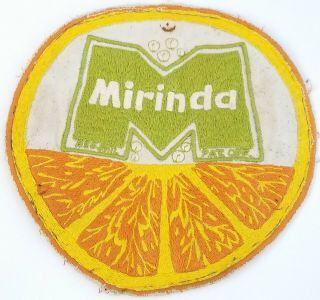 Vintage Large 6.  5 " Mirinda Orange Soda Pop Patch 1960s Pepsi Rare Neat