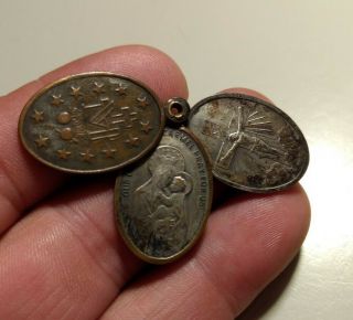 Collectible 1890 Antique Religious Spirituality Catholic Charm Medal Jewelry
