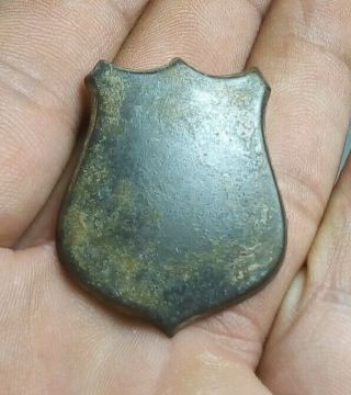 Civil War Era Dug Brass Lead Filled Horse Saddle Shield Badge Emblem Rare