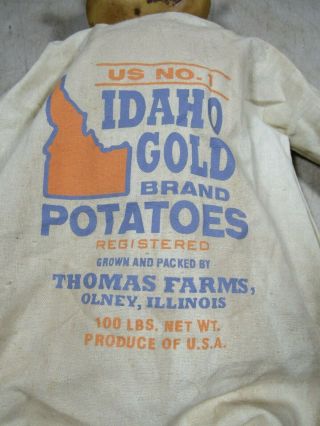 Vintage/Antique Rare HTF Idaho Gold Thomas Farms Olney Illinois Potato Sack Doll 2